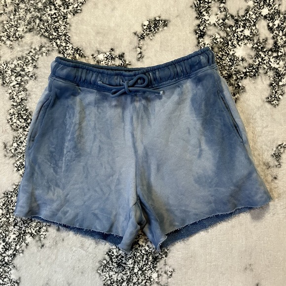 Cotton Citizen Shorts Womens Size Small Blue Drawstring Waist Raw Hem Tie Dye - Picture 1 of 9
